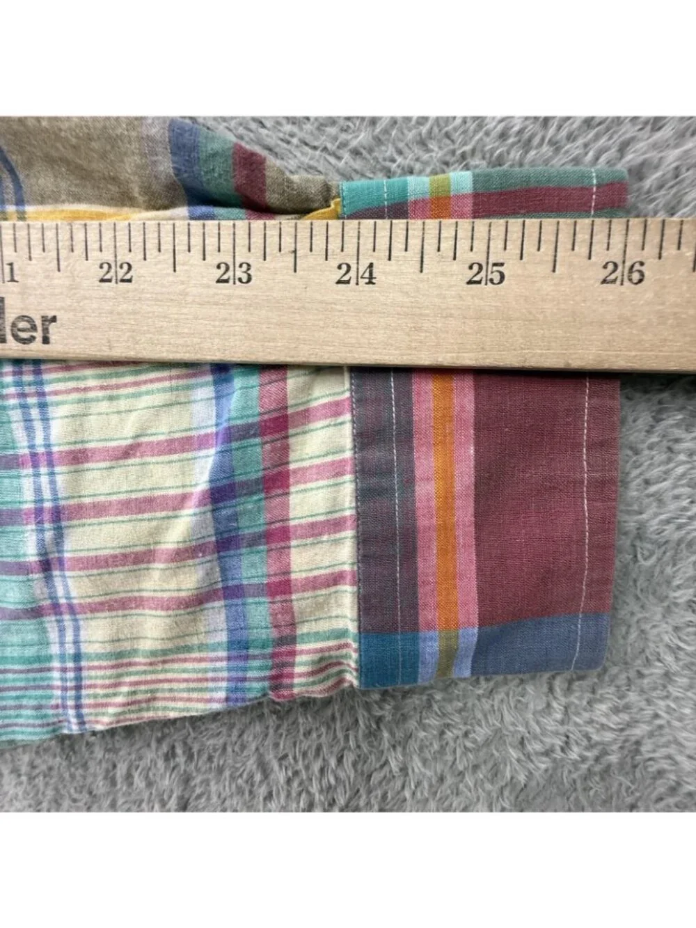 Vintage Polo Ralph Lauren Shirt Mens XL Multicolor Madras Plaid Button Down Long